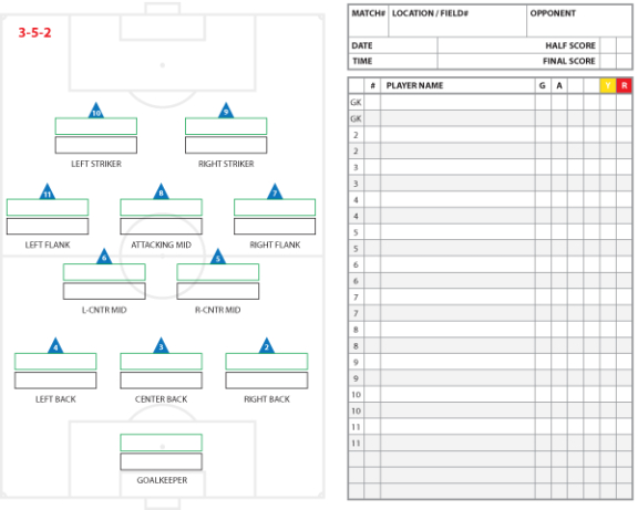 Free  Soccer Field Position Chart Template Excel