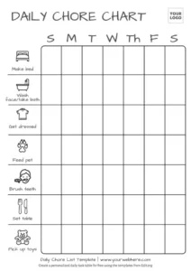 Printable Chore Chart For Roommates Template Excel Sample