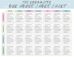 Printable Chore Chart For Roommates Template Word Sample