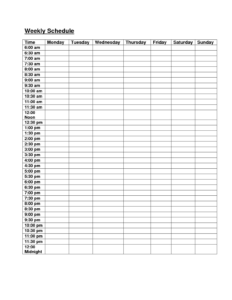 Printable Monday To Friday Chart Template Pdf