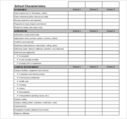 Printable Side By Side Comparison Chart Template Pdf