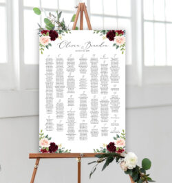 Printable Wedding Guest Seating Chart Template Word Sample