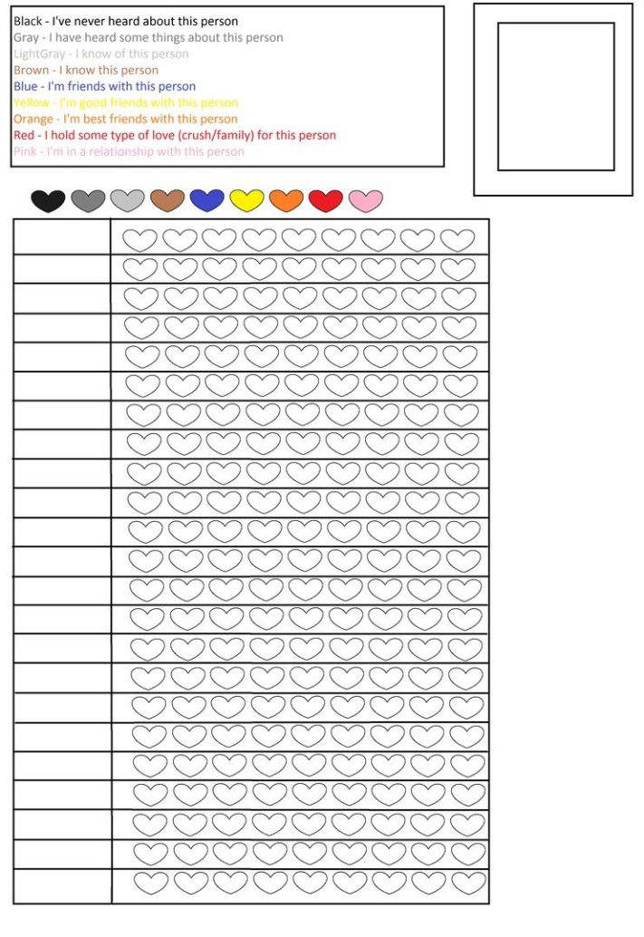 Blank Colored Pencil Color Chart Template Word