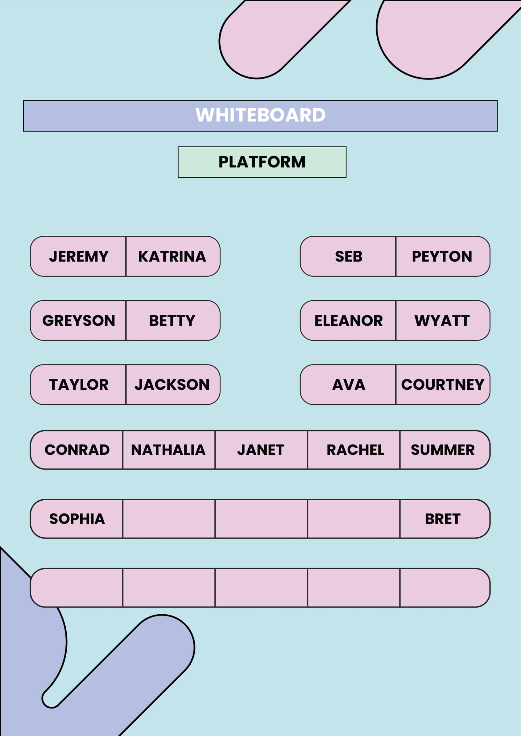 Blank U Shaped Classroom Seating Chart Template Word Sample