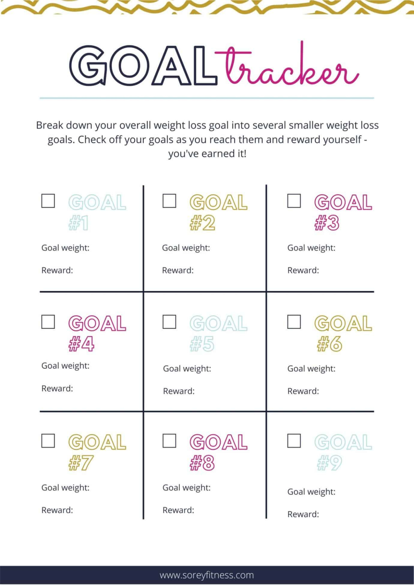 Custom Weight Loss Reward Chart Template