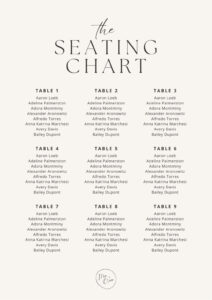 Editable Cricut Wedding Seating Chart Template Pdf Sample