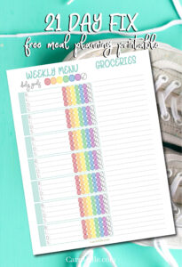 Free Blank 21 Day Fix Chart Template Pdf