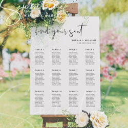 Free Blank Wedding Seating Chart Sign Template