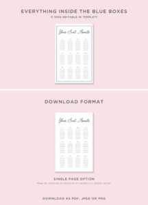 Free Blank Wedding Seating Chart Sign Template Doc