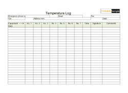 Free Custom Fridge Temperature Monitoring Chart Template Excel Sample