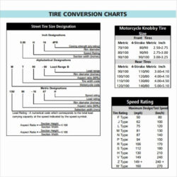 Free Custom Tire Size Comparison Chart Template Doc Sample