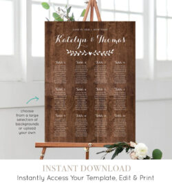 Free Printable Wedding Head Table Seating Chart Template Excel Sample