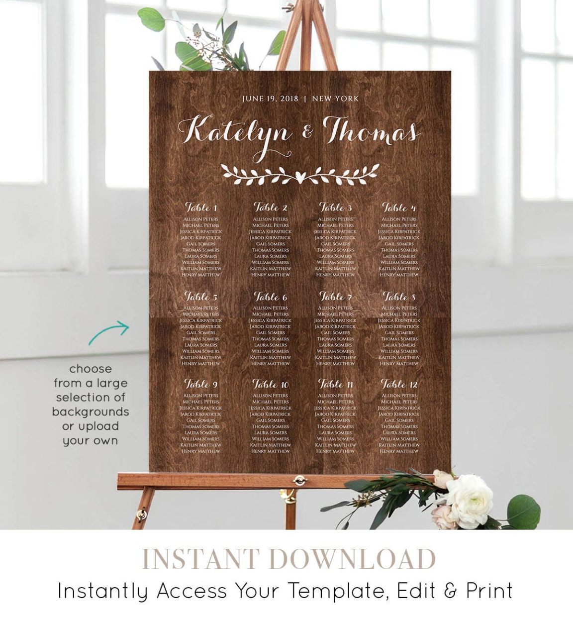 Free Printable Wedding Head Table Seating Chart Template Excel Sample