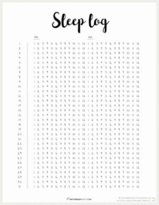 Free  Sleep Chart Template For Adults  Sample