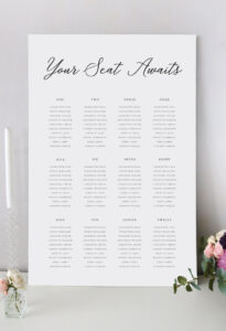 Free  Wedding Seating Chart Sign Template