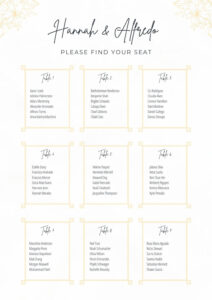 Printable 8 Person Seating Chart Template  Sample