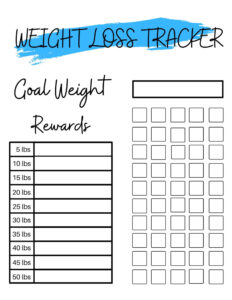 Printable Biggest Loser Weight Loss Chart Template Excel