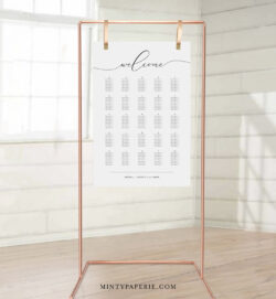 Printable Wedding Seating Chart Sign Template Excel