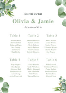 Wedding Round Table Seating Chart Template Word Sample