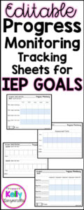 editable progress monitoring editable iep goal tracking sheets for special education  progress teacher data tracking template excel