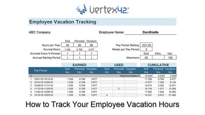 editable sample accrual schedule employee sick time tracking template example