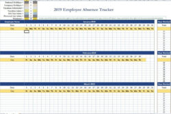 employee absence schedule excel template employee sick time tracking template excel