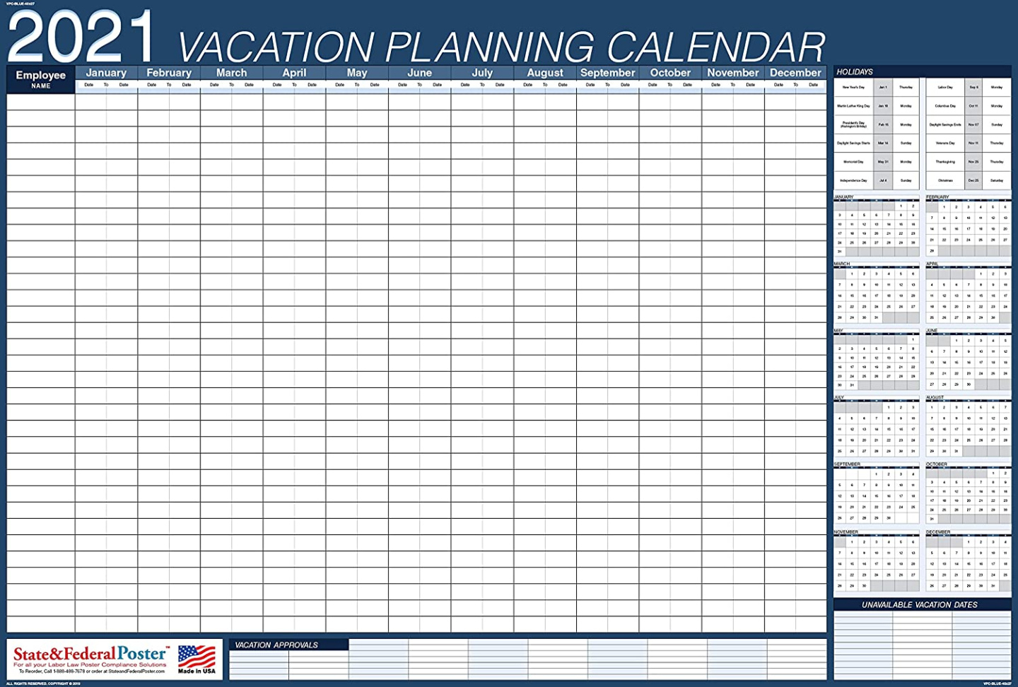 free 2021 employee vacation tracker template  example calendar printable employee vacation tracking template