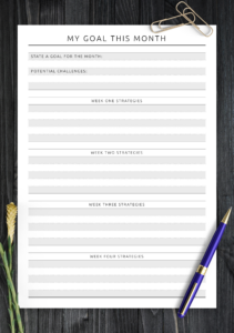 free free printable goal setting templates personal goal tracking template sample