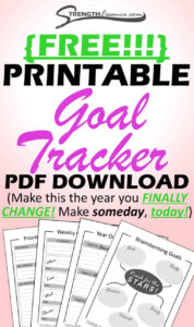 free freeprintablegoaltrackerpdfdownload  strength essence personal goal tracking template pdf