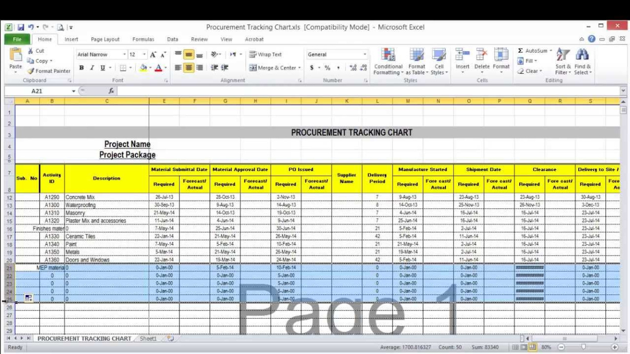 free lesson 7 part 4 create procurement tracking log  youtube material delivery tracking template word