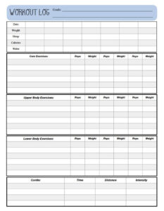 Free  Personal Training Progress Chart Template Doc Sample