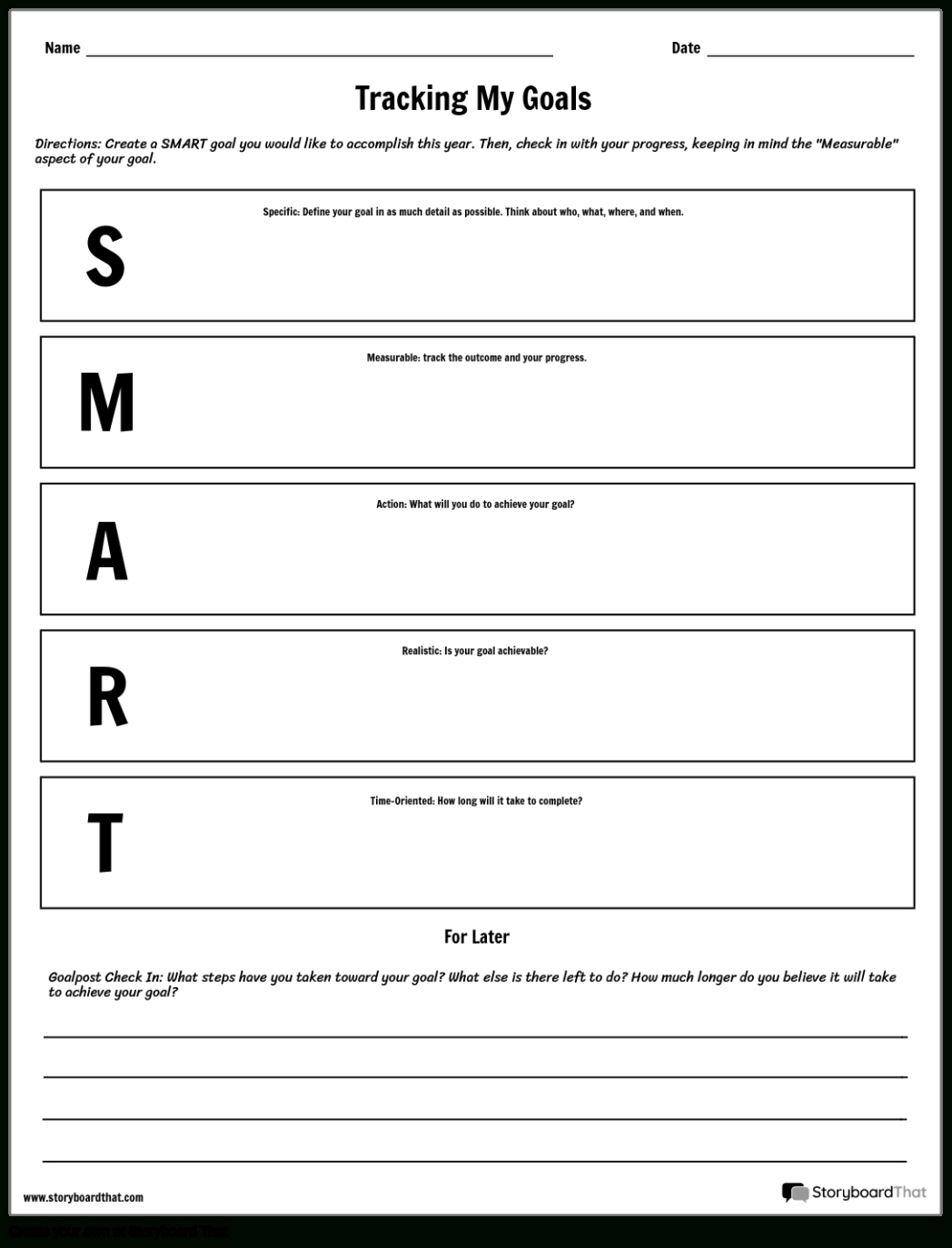 free smart goal setting worksheet  create  track student goals smart goal tracking template doc