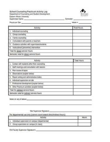 printable free 3 school counselor daily log samples  templates in ms word school counseling data tracking template