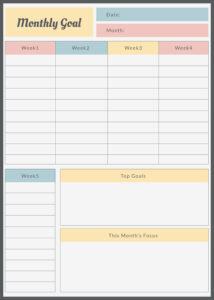 sample monthly goal tracker template work goal tracking template word