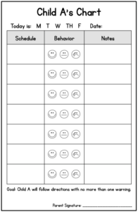 student behavior chart template student behavior data tracking template word