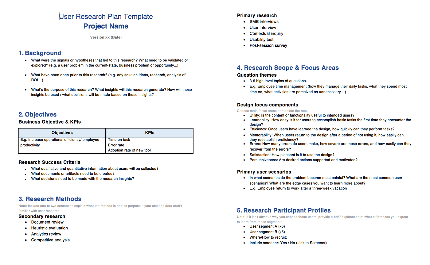 Research Brief Example User Research Brief Template