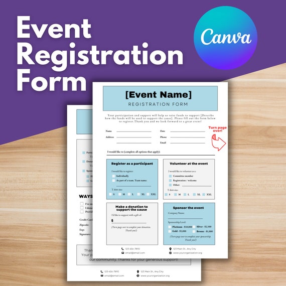 Event Collection Form Fundraising Event Registration Form Template