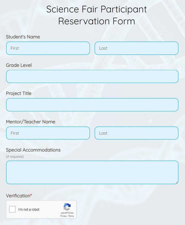 Science Fair Registration Form Template