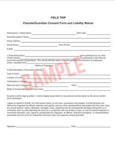 School Field Trip Permission Form Template