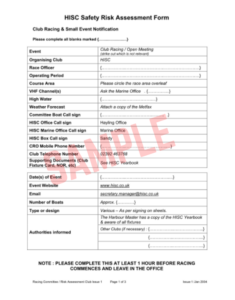 Scout Risk Assessment Form Template