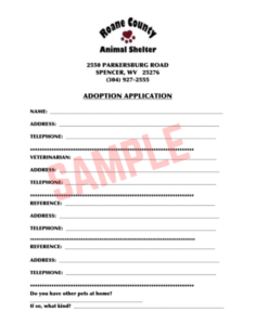 Small Animal Free Adoption Form Template