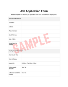 Spa Manager Job Application Form Template