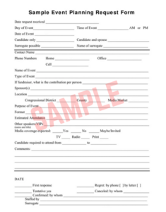 Special Event Request Form Template