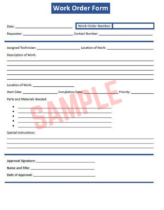 Technology Work Order Form Template