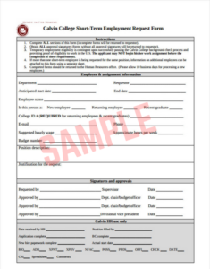 Temporary Employee Request Form Template