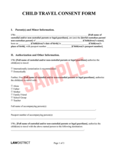 Temporary Guardianship Form Template For Traveling Alone