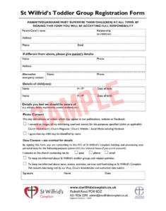 Toddler Group Registration Form Template