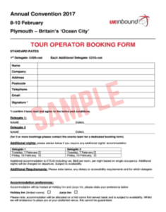 Tour Operator Booking Form Template