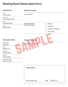 Meeting Room Booking Form Template