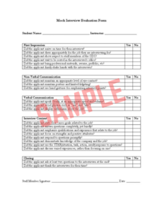 Mock Interview Feedback Form Template